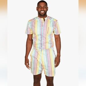 Tipsy Elves Casual One Piece Short Sleeve Button Down Romper Size Medium NWT